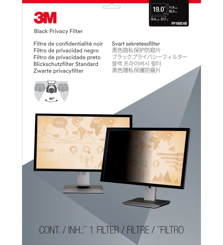 3m 7000013670 filtre de protecție pentru monitor filtru confidențialitate ecran fără cadru 48,3 cm (19")