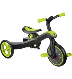Tricicleta globber  explorer 2 in 1, vehicul pentru copii (verde gri)