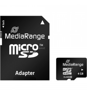 Mediarange  4gb microsdhc, card de memorie (negru, clasa 10)