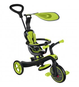 Tricicleta globber  explorer 4 in 1, vehicul pentru copii (verde/negru)