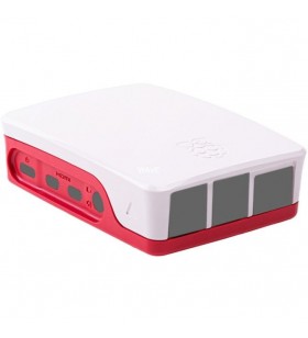 Carcasa raspberry pi foundation  pentru raspberry pi 4 b (alb/roșu, pentru raspberry pi 4 b)