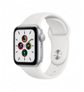 Resigilat: apple watch se gps, 40mm silver aluminium case, white sport band