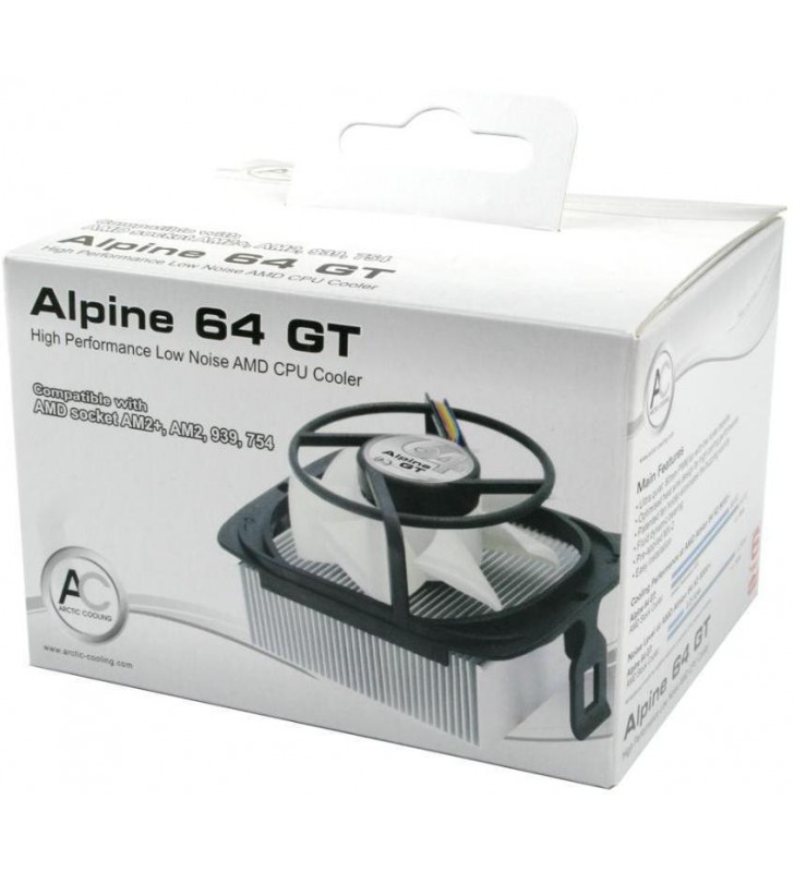 Arctic alpine 64 gt procesor ventilator 8 cm argint, alb
