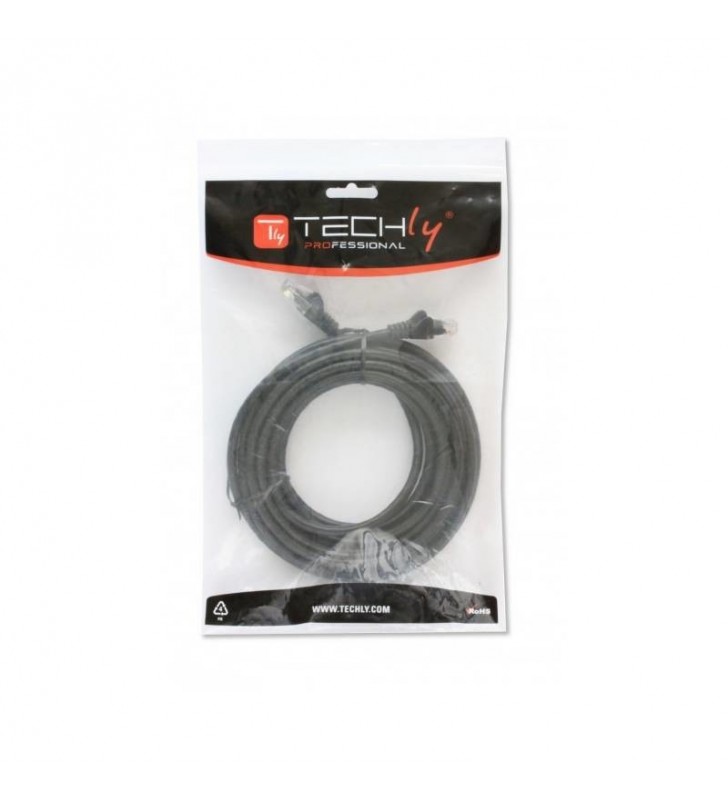 Techly icoc cca5u-005-bkt cabluri de rețea 0,5 m cat5e u/utp (utp) negru