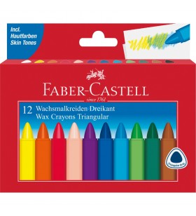 Faber-castell  jumbo wax crayon triunghiular, cutie de 12, set