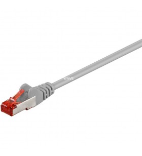 Cablu de corecție goobay cat.6  s/ftp (pimf) (gri, 10 metri, dublu ecranat)