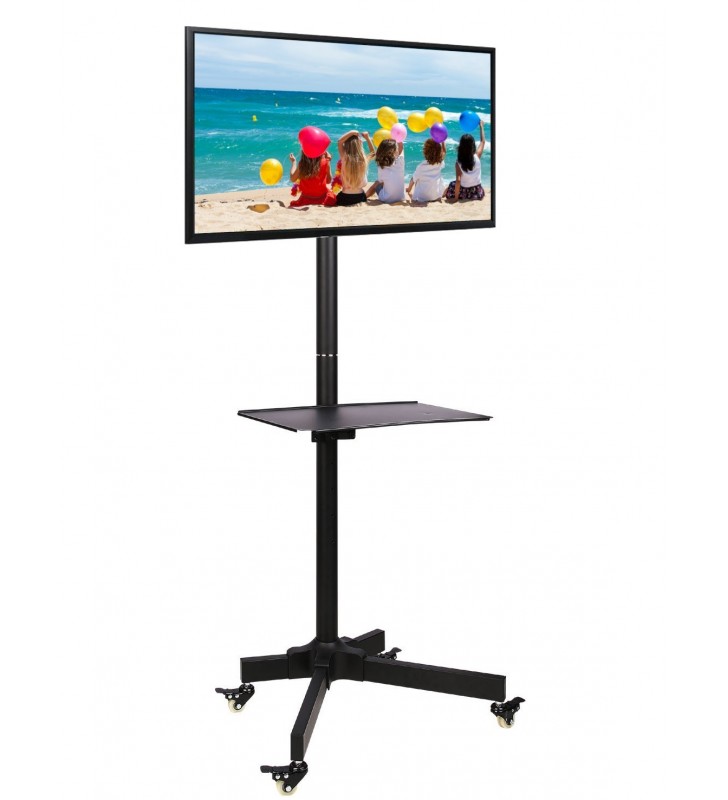 Techly ica-tr20 suporturi de podea pentru televizor 94 cm (37") stand de podea mobil pentru ecran plat negru