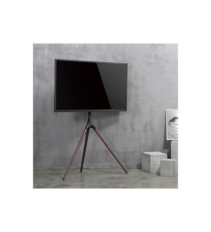Techly ica-tr18sam suporturi de podea pentru televizor 165,1 cm (65") stand de podea mobil pentru ecran plat negru, castaniu