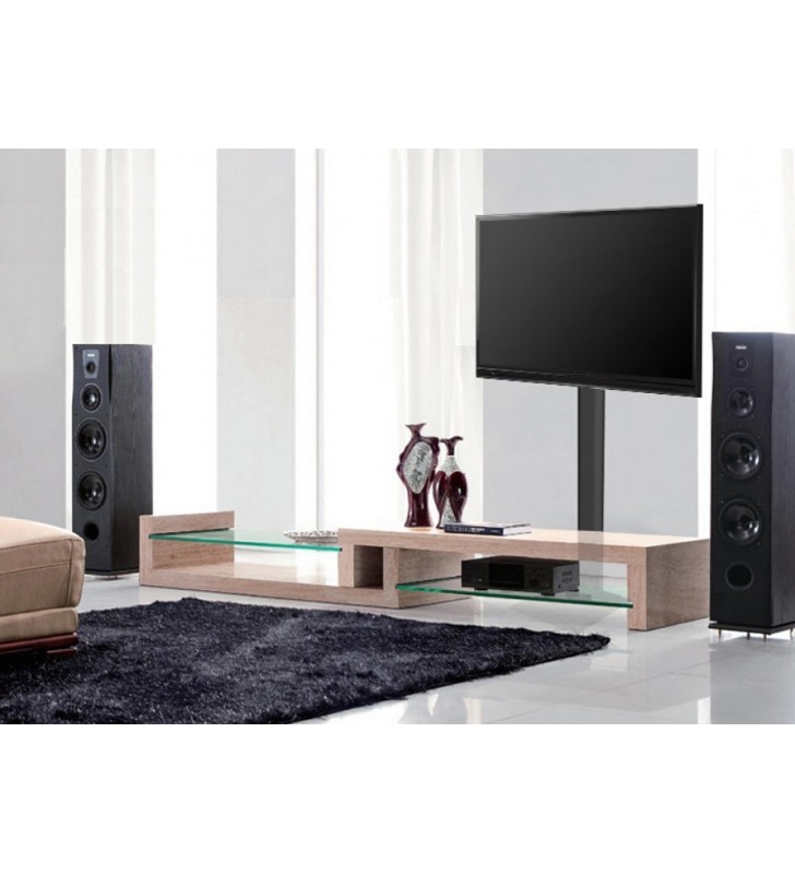 Techly ica-tr27 suporturi de podea pentru televizor 139,7 cm (55") stand de podea mobil pentru ecran plat negru
