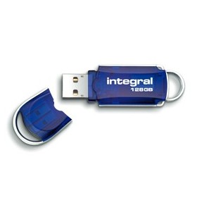 Integral courier memorii flash usb 128 giga bites usb tip-a 2 albastru, argint