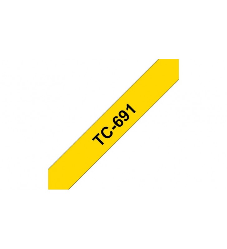 Brother tc-691 benzi pentru etichete negru pe galben