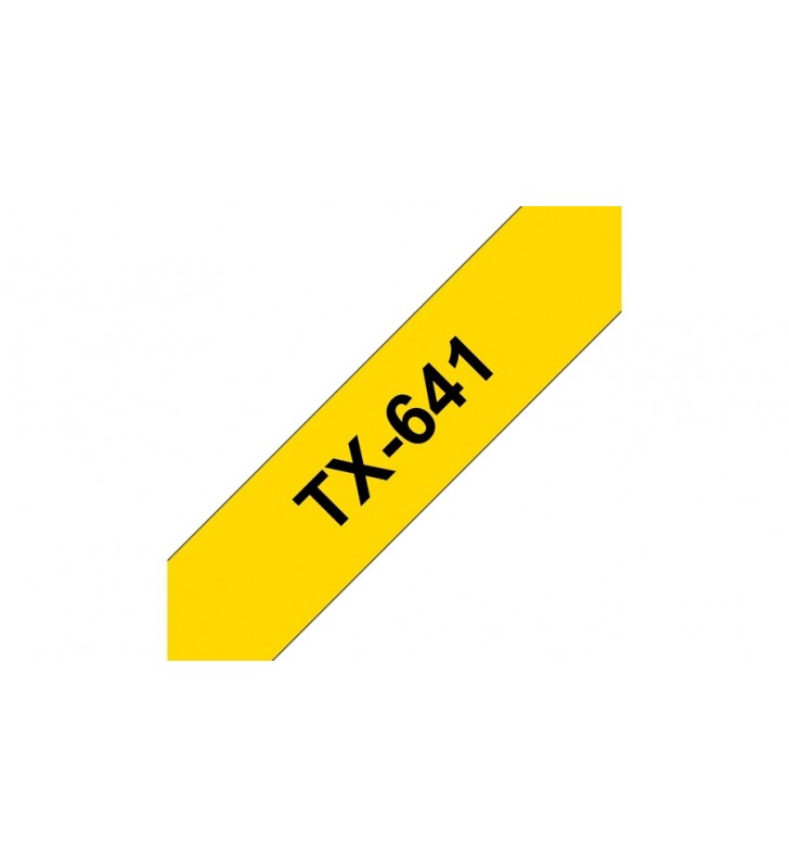 Brother tx-641 benzi pentru etichete negru pe galben