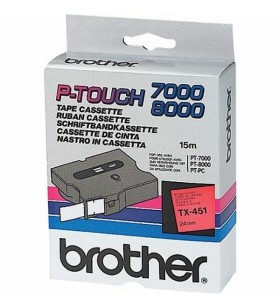 Brother tx-451 benzi pentru etichete negru pe rosu