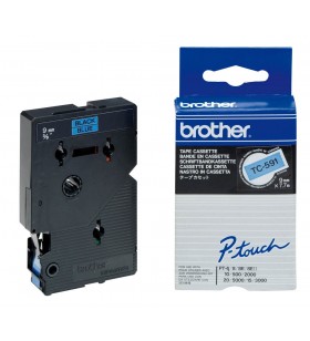 Brother tc-591 benzi pentru etichete negru pe albastru
