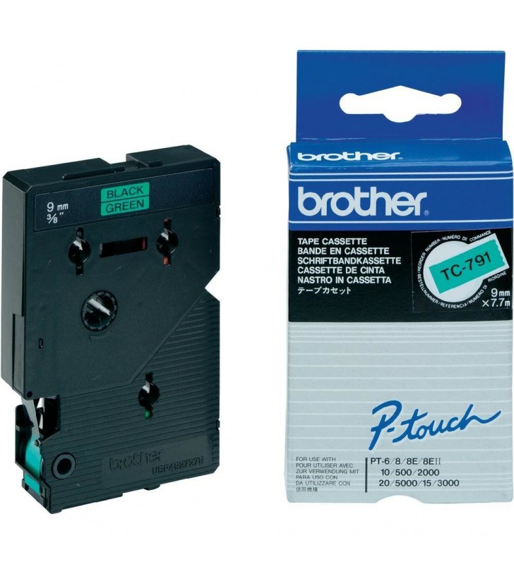 Brother tc-791 benzi pentru etichete negru pe verde
