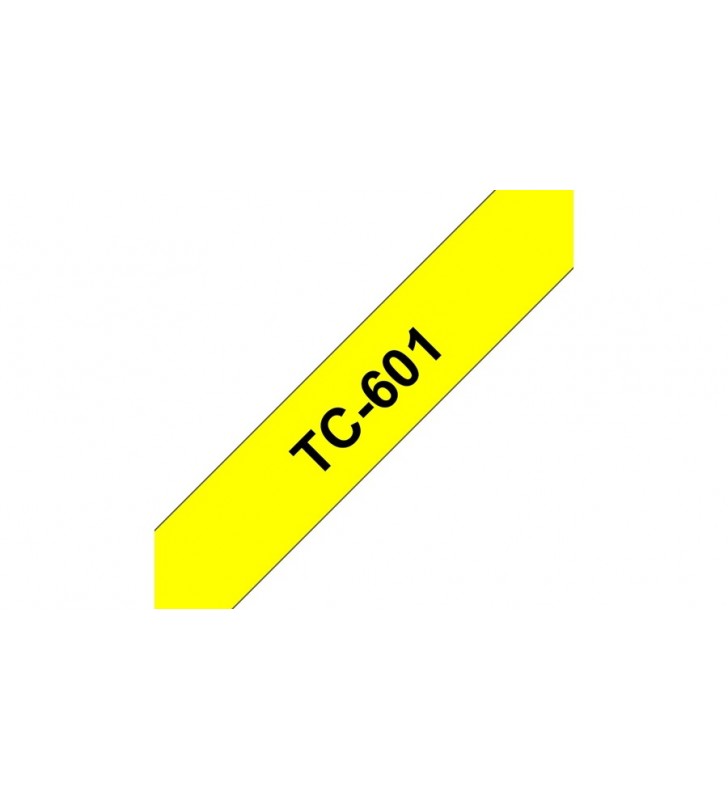 Brother tc-601 benzi pentru etichete negru pe galben