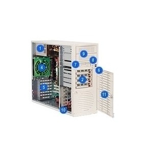 Supermicro sc733t-645 mid tower chassis (beige) midi tower bej 645 w