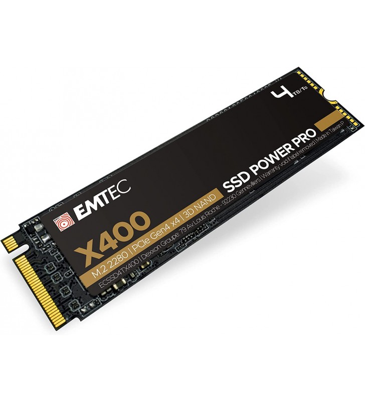 Emtec 4tb x400 power pro m.2 2280 pcie gen 4.0 x4 internal solid state drive (ssd) ecssd4tx400