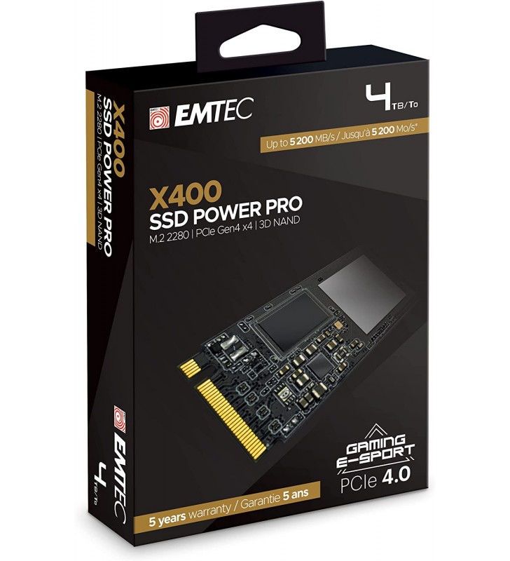 Emtec 4tb x400 power pro m.2 2280 pcie gen 4.0 x4 internal solid state drive (ssd) ecssd4tx400