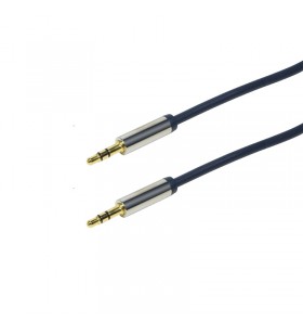Cablu audio logilink  stereo (3.5 mm jack t/t), 3m, conectori auriti, albastru "ca10300"