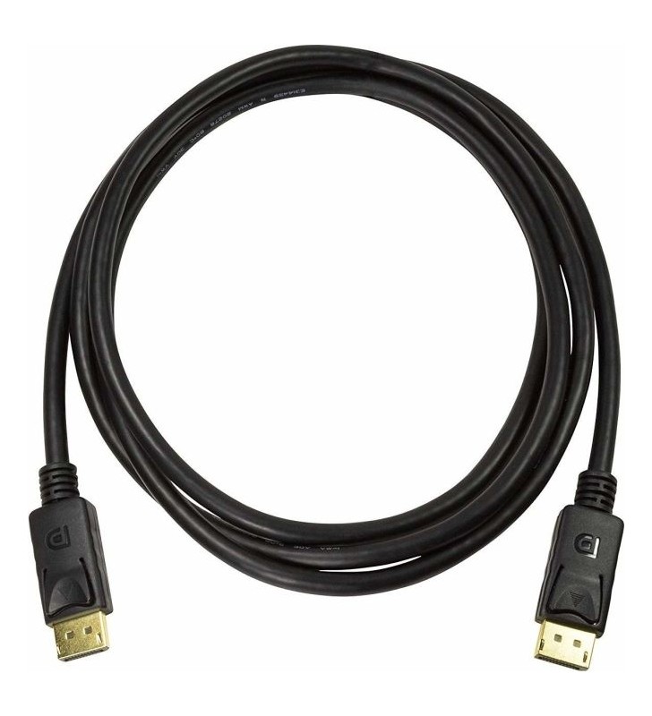 Cablu video logilink, displayport (t) la displayport (t), 2m, conectori auriti, rezolutie maxima 8k (7680 x 4320) la 60 hz, negr