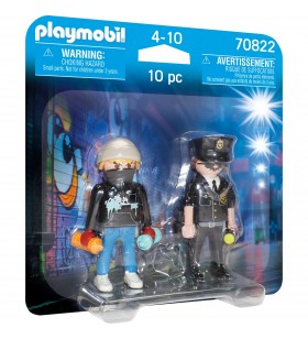 Playmobil  70822 duopack polițist și graffiti sprayer, jucărie de construcție