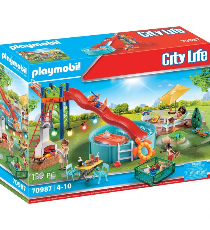 Playmobil  70987 petrecere la piscină cu tobogan jucărie de construcție