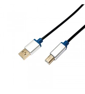 Usb 2.0 cable, am to bm, aluminum shell, blister, 1.5m "buab215"