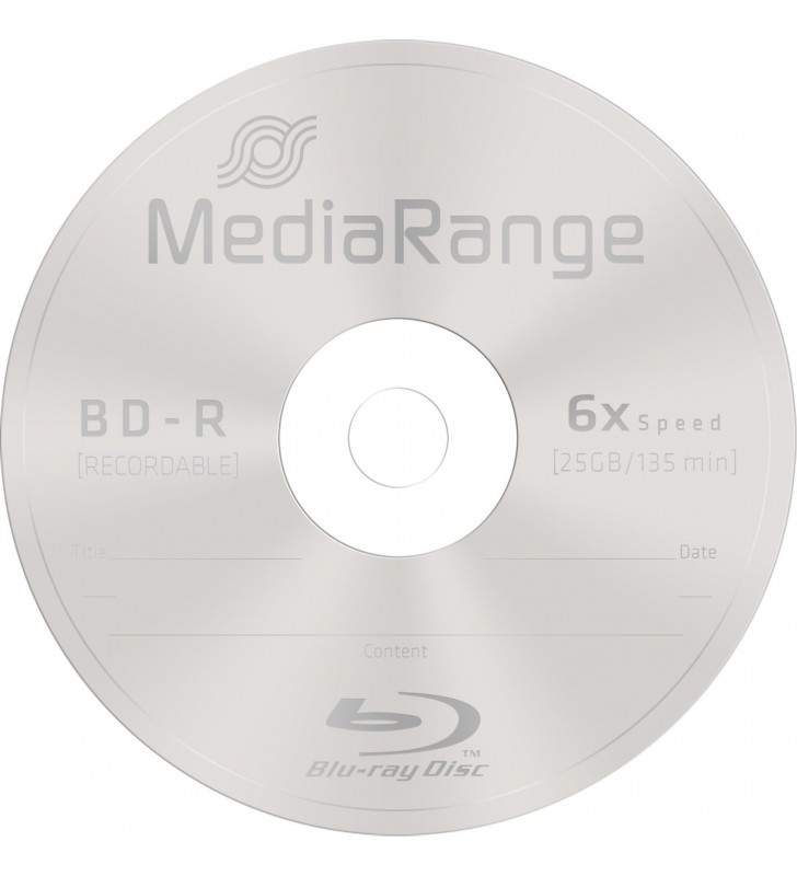 Mediarange  bd-r 25 gb, blu-ray blank (de 6 ori, 25 de bucăți)