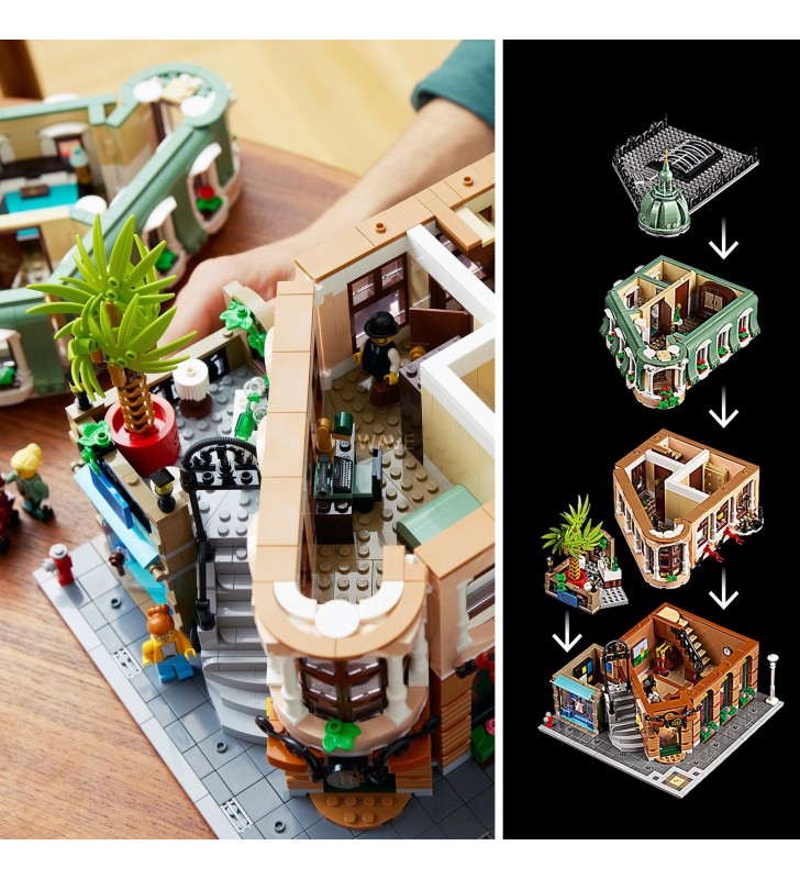 Jucărie de construcție lego  10297 creator expert boutique hotel (set de model pentru adulți, clădire modulară)
