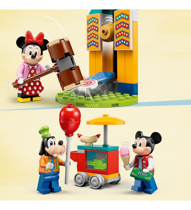 Lego  10778 disney mickey și prietenii mickey, minnie și goofy la târg jucărie de construcție (jucărie construibilă cu roller coaster și roată ferris) lego