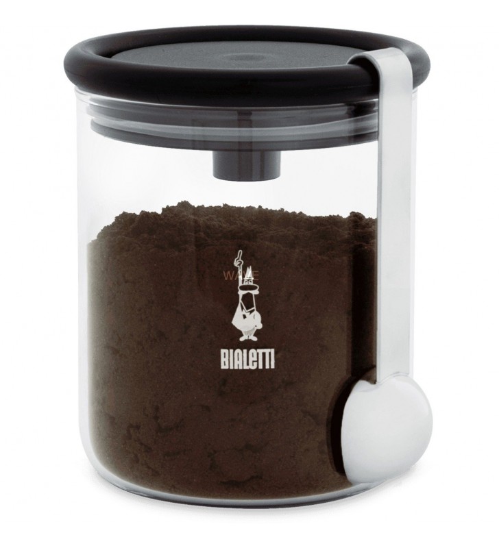 Borcan de depozitare bialetti  pentru cafea (transparent/negru)