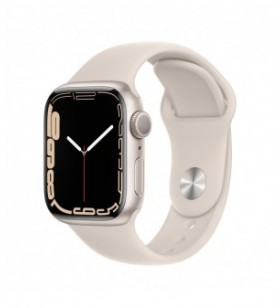 Resigilat: apple watch 7 gps, 41mm starlight aluminium case, starlight sport band