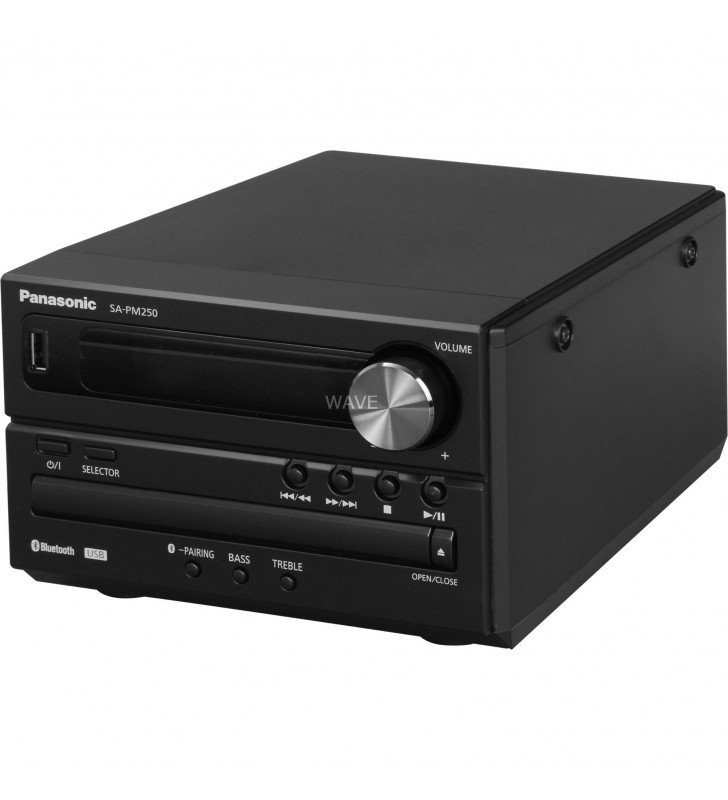 Panasonic  sc-pm250eg-k, sistem compact (negru, bluetooth, cd, mp3)