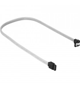 Manșon pentru cablu sharkoon  sata iii 90° (alb, 30 cm)