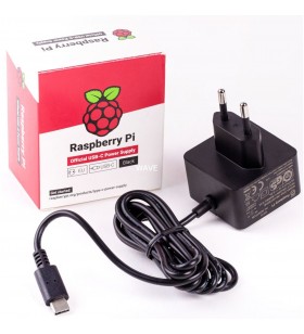 Raspberry pi foundation  oficial black raspberry pi 5.1a/3a psu, sursă de alimentare (negru)