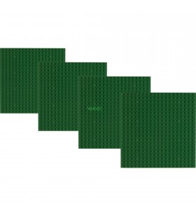 Placă de construcție stivuitoare open bricks  20x20, jucărie de construcție (verde masline, 4 bucati)
