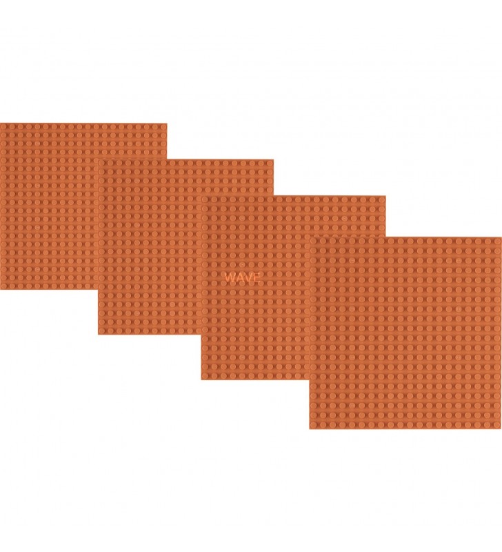 Placă de construcție stivuitoare open bricks  20x20, jucărie de construcție (maro deschis, 4 bucăți)