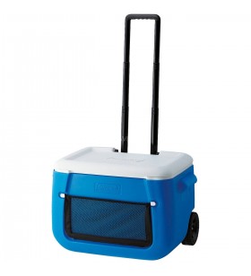 Cooler cu plasă cu roți coleman  50qt poly-lite (albastru alb)