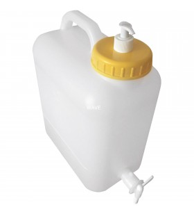 Canistra de apă high peak  cu dozator de săpun 13 l, recipient pentru apă (alb galben)