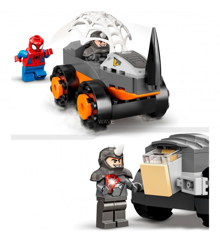 Lego  10782 marvel spidey și super prietenii săi: hulks și rinoceri jucărie de construcție monster truck duel (set spider-man, jucărie super-erou construibilă pentru vârsta de peste 4 ani)