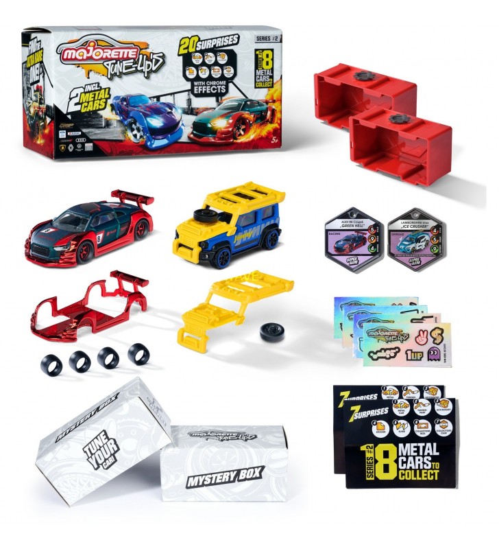 Majorette  tune ups seria 2 set de 2 cu 20 de surprize vehicul de jucărie (multicolor, pachet surpriză, versiunea nu poate fi selectată.)