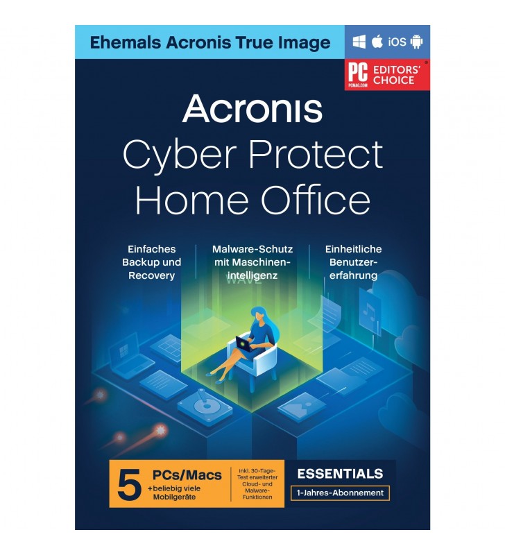 Acronis  cyber ​​​​protect home office essentials, software de securitate (1 an)
