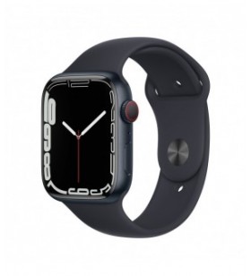 Resigilat: apple watch 7 gps + cellular, 45mm midnight aluminium case, midnight sport band