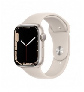 Resigilat: apple watch 7 gps, 45mm starlight aluminium case, starlight sport band