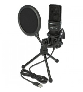Set microfon condensator usb delock (negru)