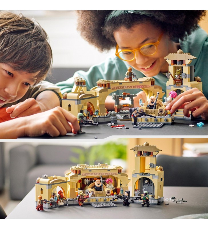 Jucărie de construcție a camerei tronului a lui boba fett lego  75326 star wars (jucărie construibilă cu palatele lui jabba și 7 minifigurine, cu vârsta peste 9 ani)