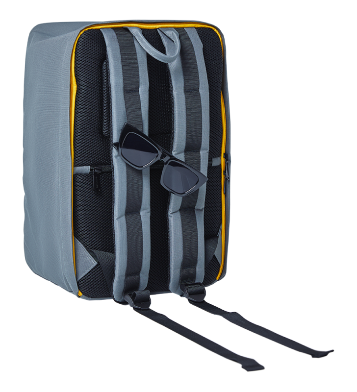 Cabin size backpack for 15.6" laptop, polyester, gray