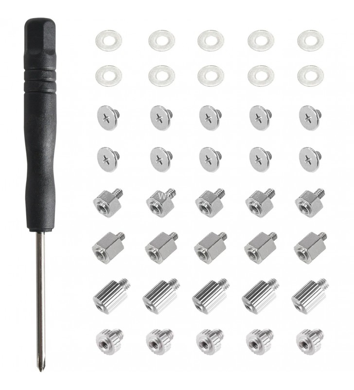 Set de șuruburi silverstone  m.2 ssd sst-ca04 set de șuruburi (negru, 41 bucăți)
