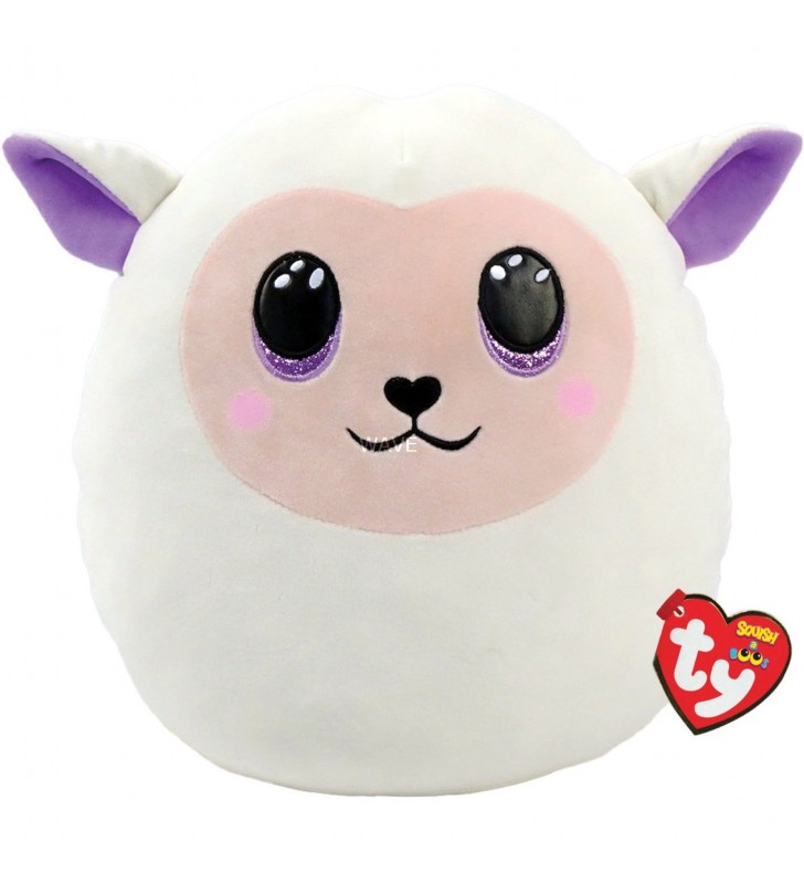 Ty  squish a boo - miel pufos, jucărie moale (alb/violet, 35 cm)